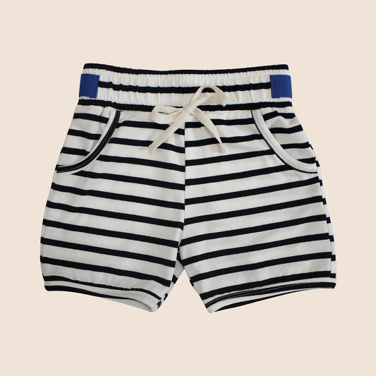 The Everyday Shorts, Black & White Breton Stripes
